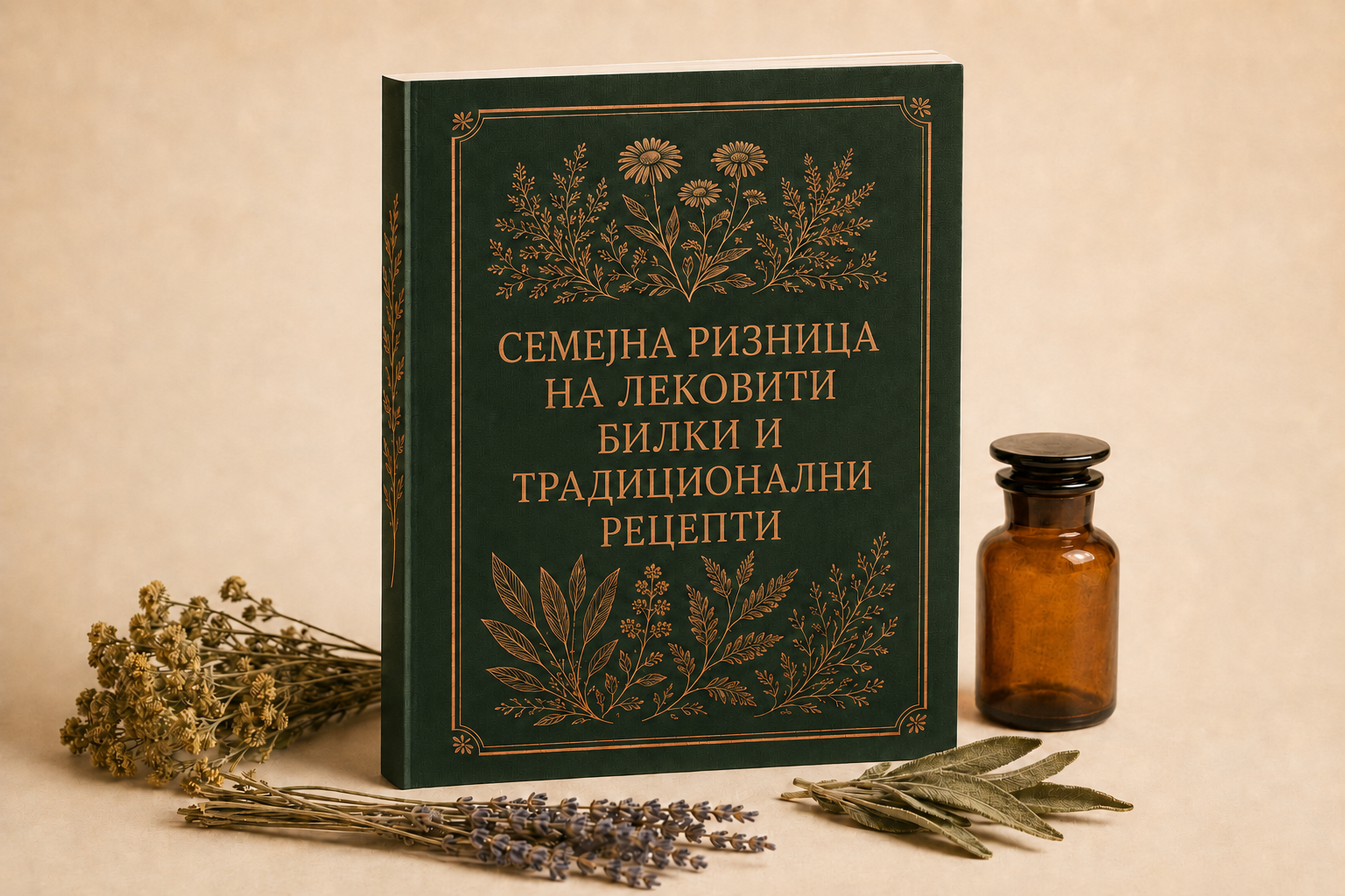 Семејна ризница на лековити билки и традиционални рецепти, печатена книга со зелена корица